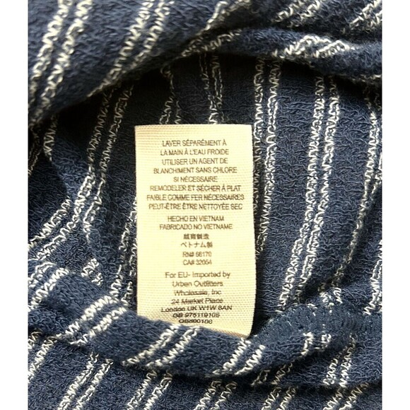 Free People Blue Embroidered Faux Wrap Frida Tank Top Striped Boho Fairy X Small - Picture 10 of 11